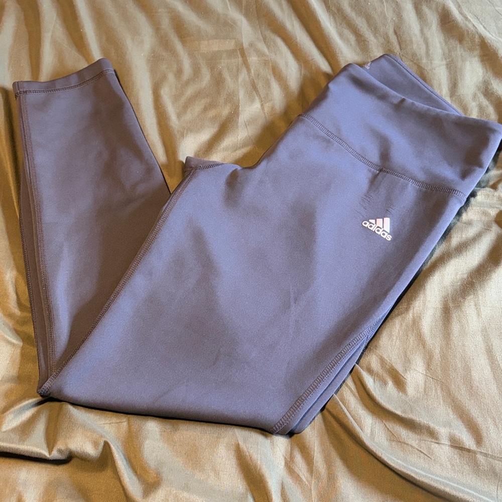 Adidas Charcoal Leggings with White Logo